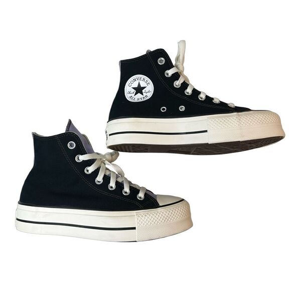 CONVERSE you Black & Lavender Lifted Platform High Top Chuck Taylor Size 6.5 - Picture 8 of 16
